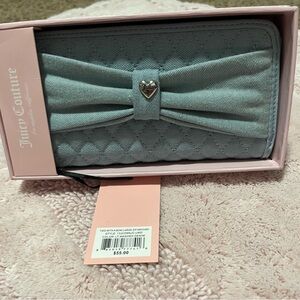 Juicy Couture Gray Quilted Bow Wallet